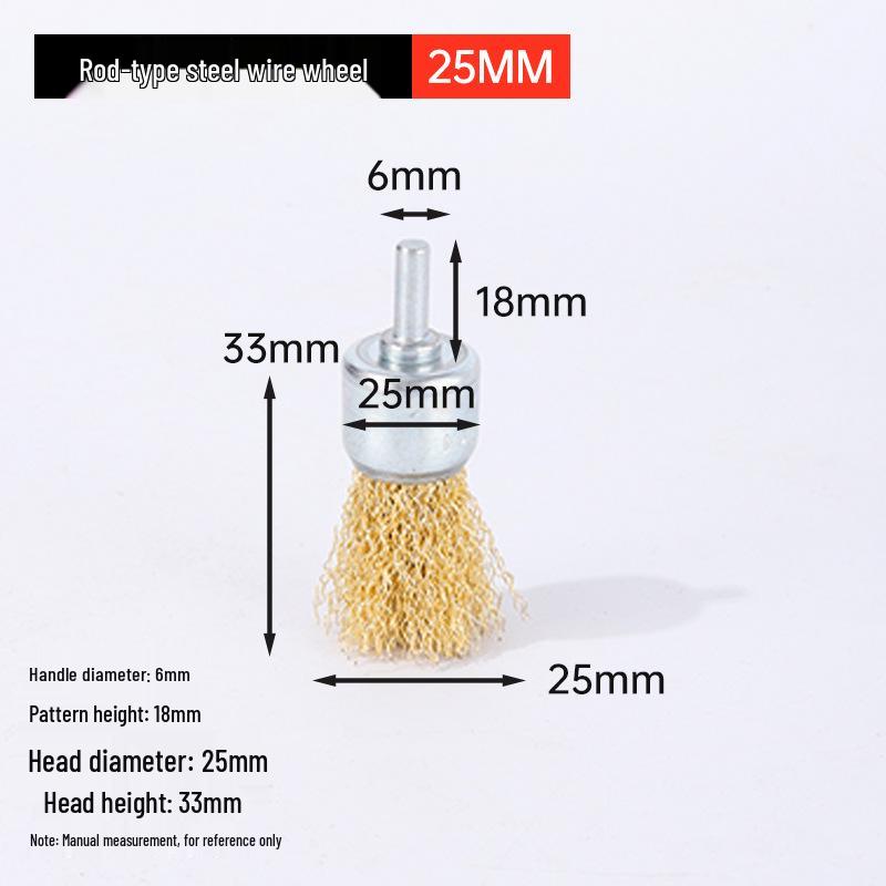 T-shaped Wire Brush: Metal Rust Removal and Polishing Tool with Round Handle