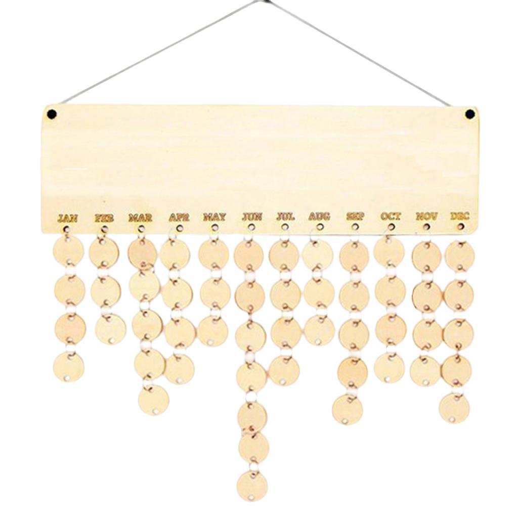 Targa per compleanno in famiglia, calendario promemoria per compleanno in legno da appendere fai da te