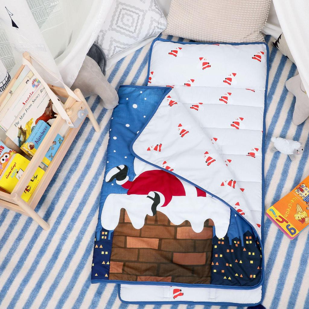 Soft and Breathable Baby Nap Mat: Polyester-Cotton, Foldable, Anti-Kick, Ideal for Kindergarten Sleeping.