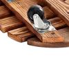 Wooden Base Plant Stand Holder Round/Square Rolling Wheeled Pot Trays Flower Pot Rack Tray  Garden