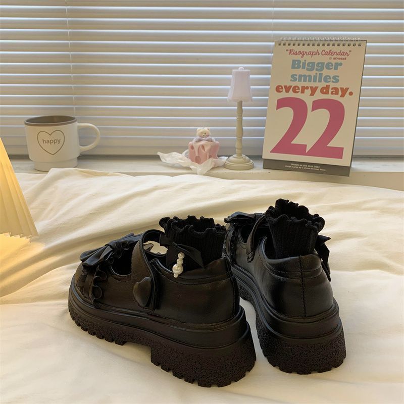 2025 autumn sweet and cool platform Japanese Mary Jane shoes women's bow student versatile jk with skirt small leather shoes list
