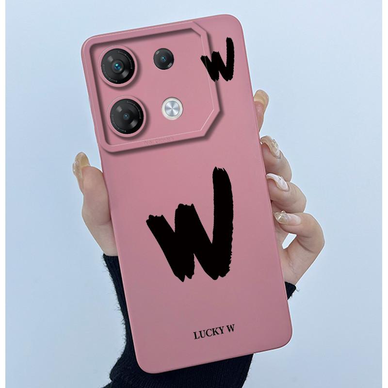 For Infinix GT 10 Pro X6739 Phone Case Lucky Initial Letter Matte Soft Silicone Shell For InfinixGT 10Pro GT10 Pro Cover Casing