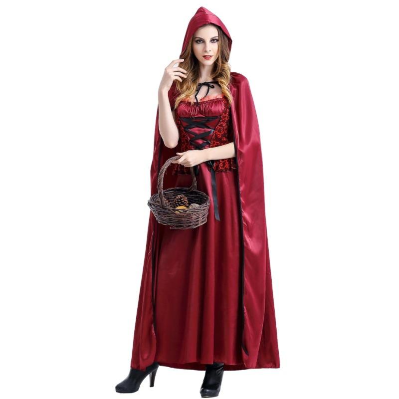 Cute girl anime adult girl halloween little red riding hood costume fairy tale cosplay dress set