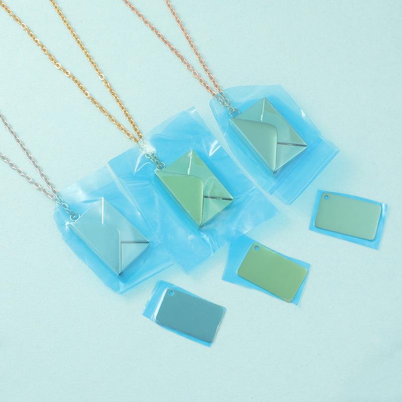 Trendy Minimalist Stainless Steel Envelope Pendant Necklace - Love Letter Valentine's Gift