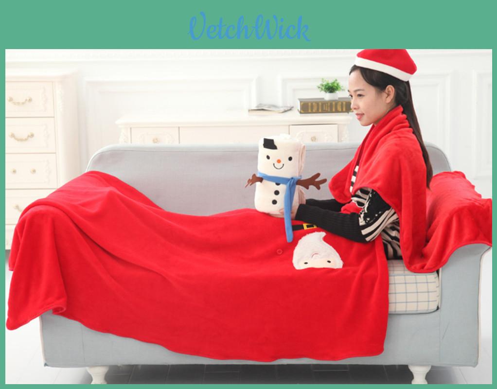 Christmas Cartoon Fleece Blanket For Kids With Soft Faux Fiber For Holiday Gift