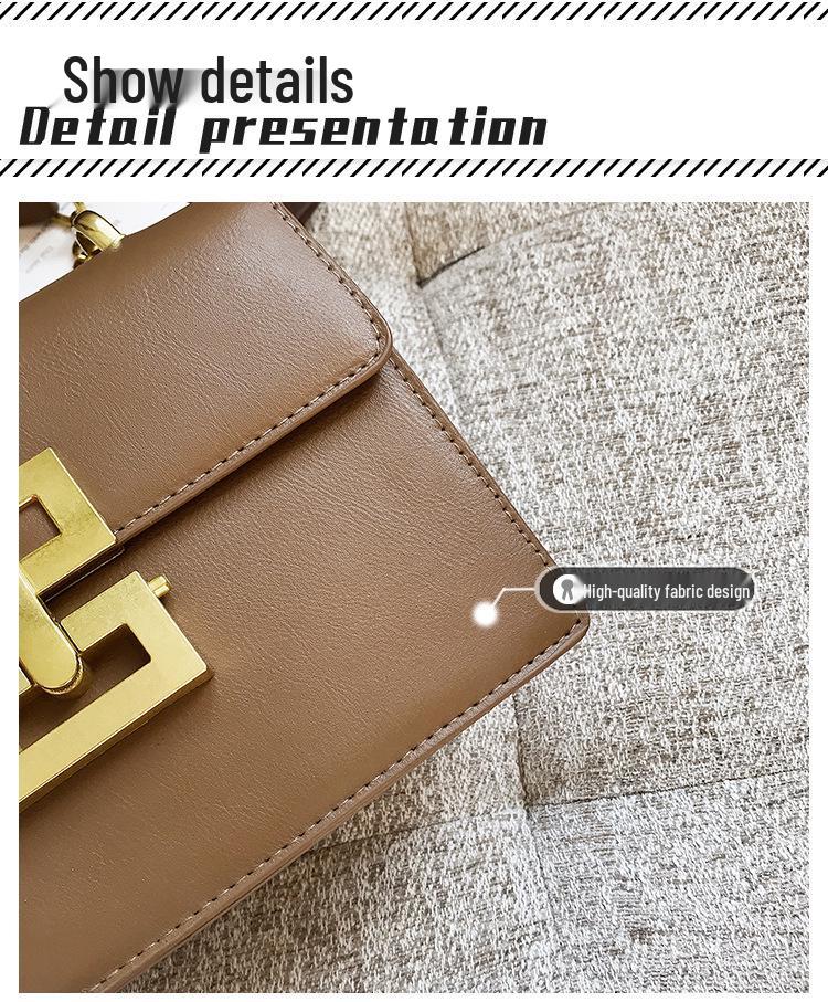 Trendy Retro Women's Single-Shoulder Chain Bag with Lock Buckle