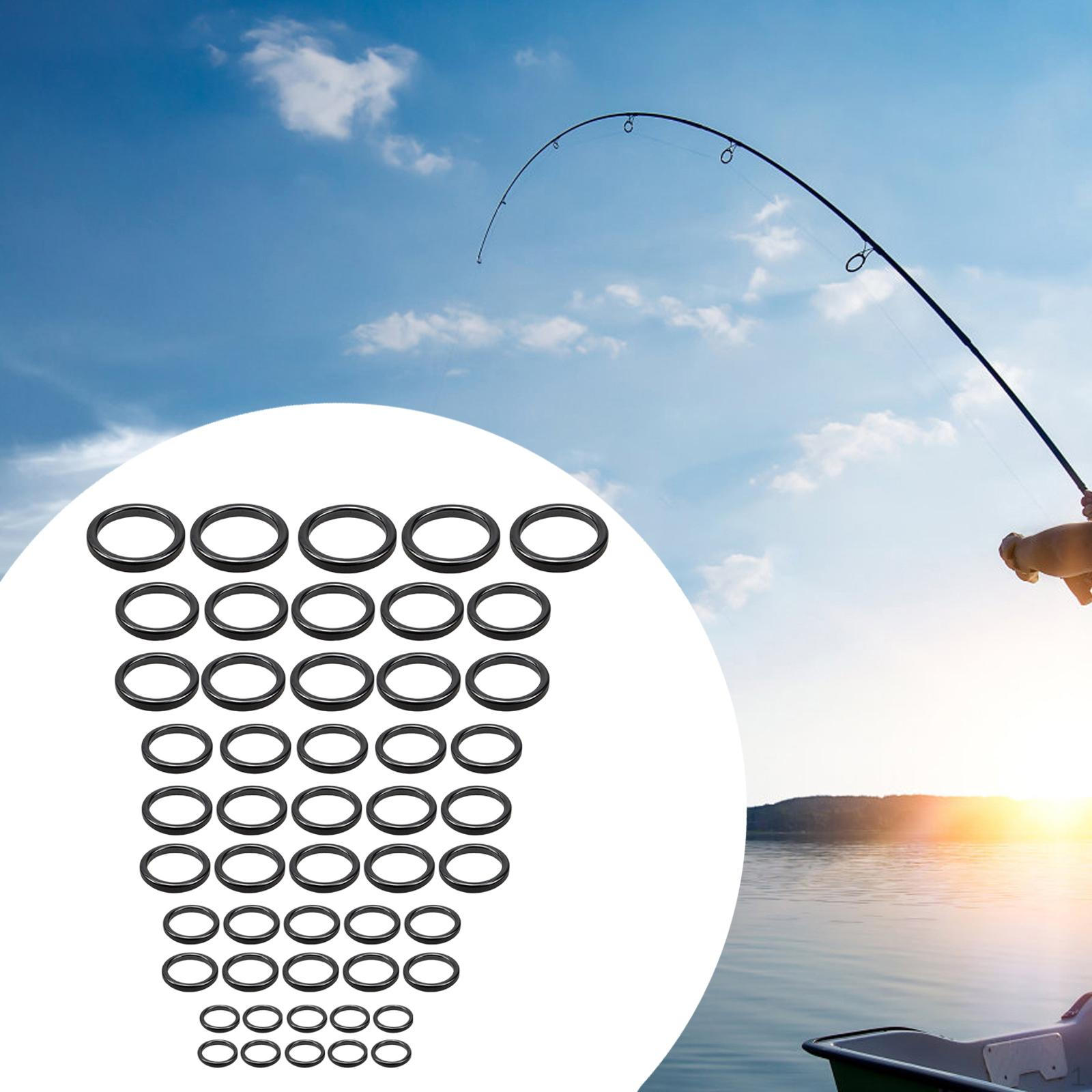 

50x Fishing Rod Guides , Tips Replacement Kit, Eye s Set, Line Repair Ceramic Kit