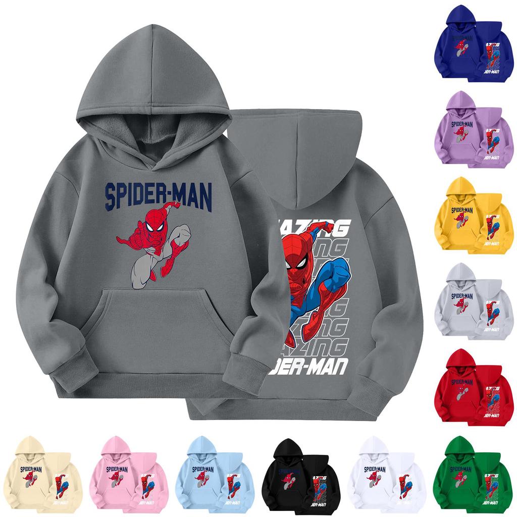 Kids Loose Fit Long Sleeve -Lined Pullover Hoodie with Graphic Print