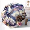 1pc Fantasy Dragon Amidst Flowers and Clouds Automatic Opening and Closing Umbrella R049