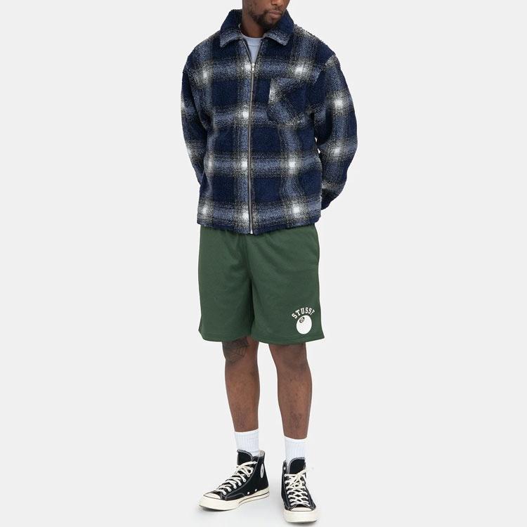 Stussy SS22 Shadow Plaid Sherpa Zip Shirt Unisex 1110224