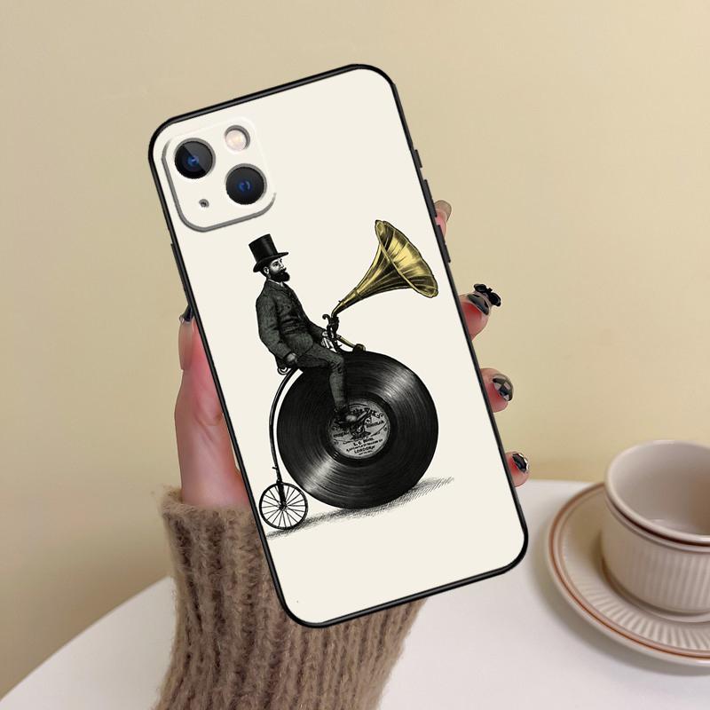 Vinyl Record Retro Phone Case For iPhone 17 Pro Max 14 13 12 11 15 16 Pro Max mini Plus 16e 17 Air Cover Funda