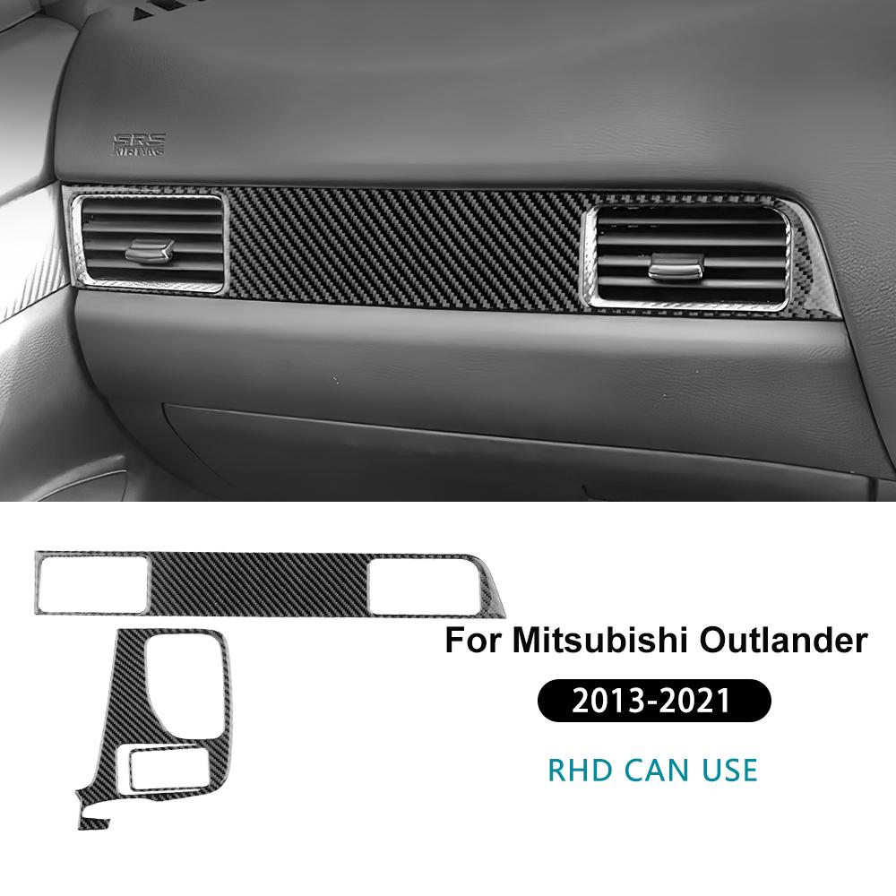 Für Mitsubishi Outlander 2013-2019 2020 2021 Echter Weicher Kohlefaser-Aufkleber Beifahrer-Luftauslassblenden-Verkleidung für LHD RHD