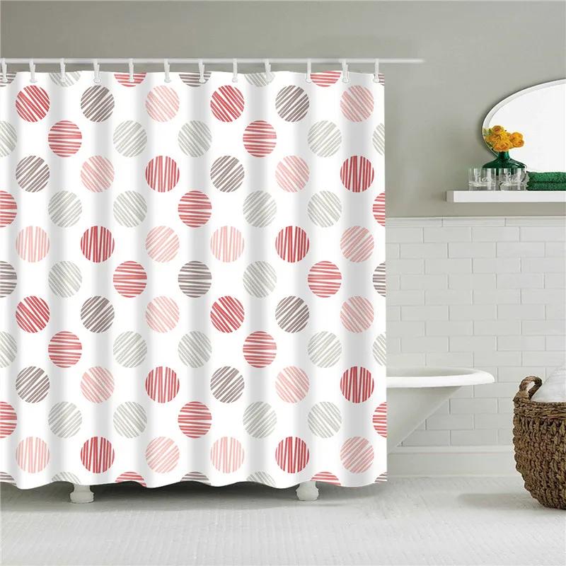 Waterproof Shower Curtains for Bathroom Home Decor Polyester Fabric Shower Curtains Geometric Pattern Multi-size Shower Curtains
