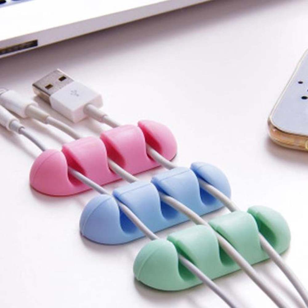 5PC Simple Mini Silicone Cable Organizer, Easy to Install, Easy to Take, Suitable for Desktop and Wall