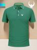 Men's Polo Shirt with Eagle Print, Business Casual T-Shirt - Short Sleeve & Collar for Daily Casual Wear