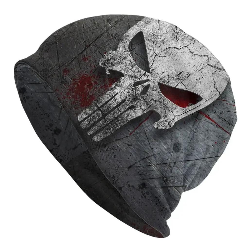 Heavy Metal Skeleton Skull Punishers Warm Knitted Cap Fashion Bonnet Hat Autumn Winter Outdoor Beanies Hats for Unisex Adult