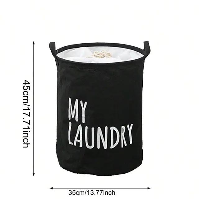 1Pc-Foldable Drawstring Laundry Large Capacity Waterproof Clothes Storage Basket For Home Bathroom Children s Toy Organiz чёрный