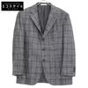 Orazio Luciano 301437 Gray Wool X Silk X Cashmere Sight Bentz Glen Check 3B Tailored Jacket Jacket 52 grayUsed
