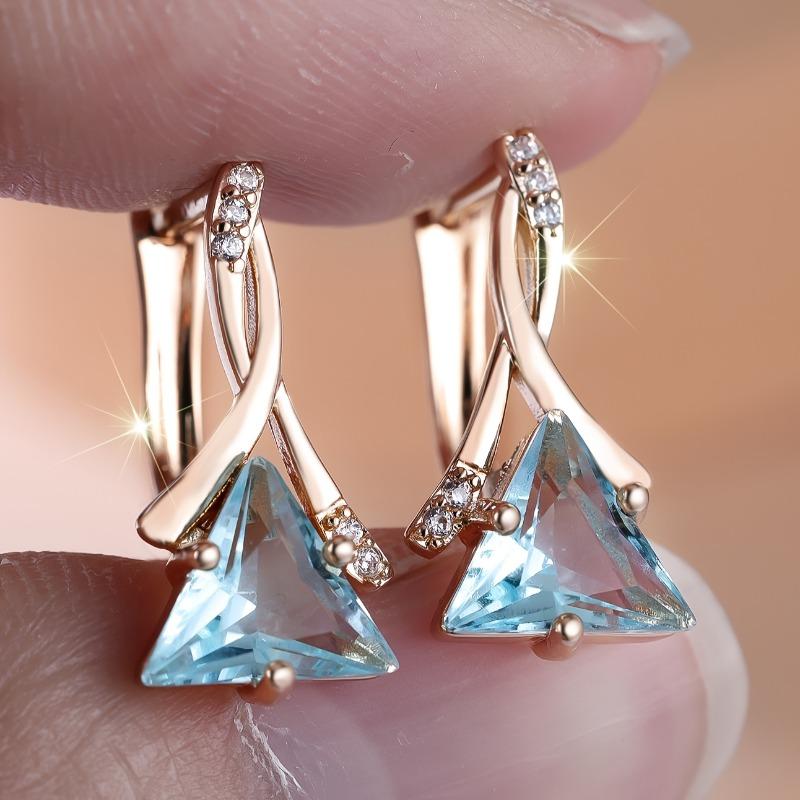 Elegant Bohemian Blue Cubic Zirconia Earrings for Weddings Gifts Mother's Day Banquets Formal Events Elegant Event Accessories