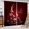 2pcs Christmas Snowman Christmas Tree Cartoon Printed Curtains Restaurant Bedroom New Year Decoration Curtains Children Gifts