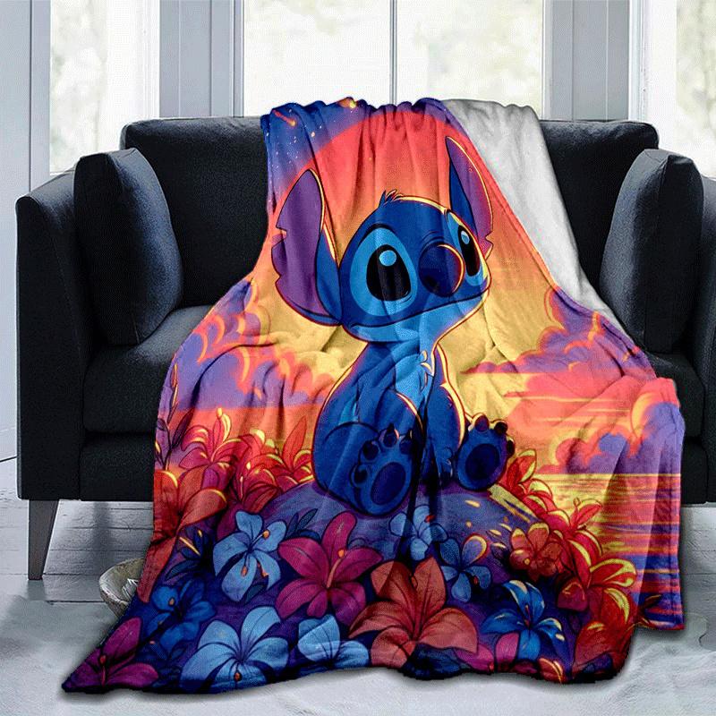 

1pc Stitch Printing Blanket - Soft, All-Season Throw for Living Room, Bedroom,Travel 80cmx120cm(31inx47in)