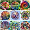 10 Styles 3D Dynamic Rotating Wind Chime Metal 10cm Rainbow Tunnel-Style Wind Spinner Porch Hanging Ornament