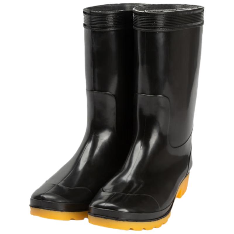 

Men s Black Waterproof Anti-Slip Mid-Calf Rain Boots