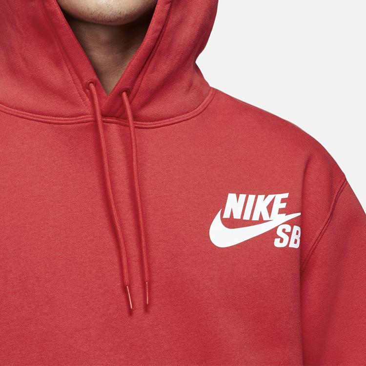 Nike Sb Icon Skateboard Hoodie Long-Sleeve Pullover With Logo Men Tops University-Red CW7065-657