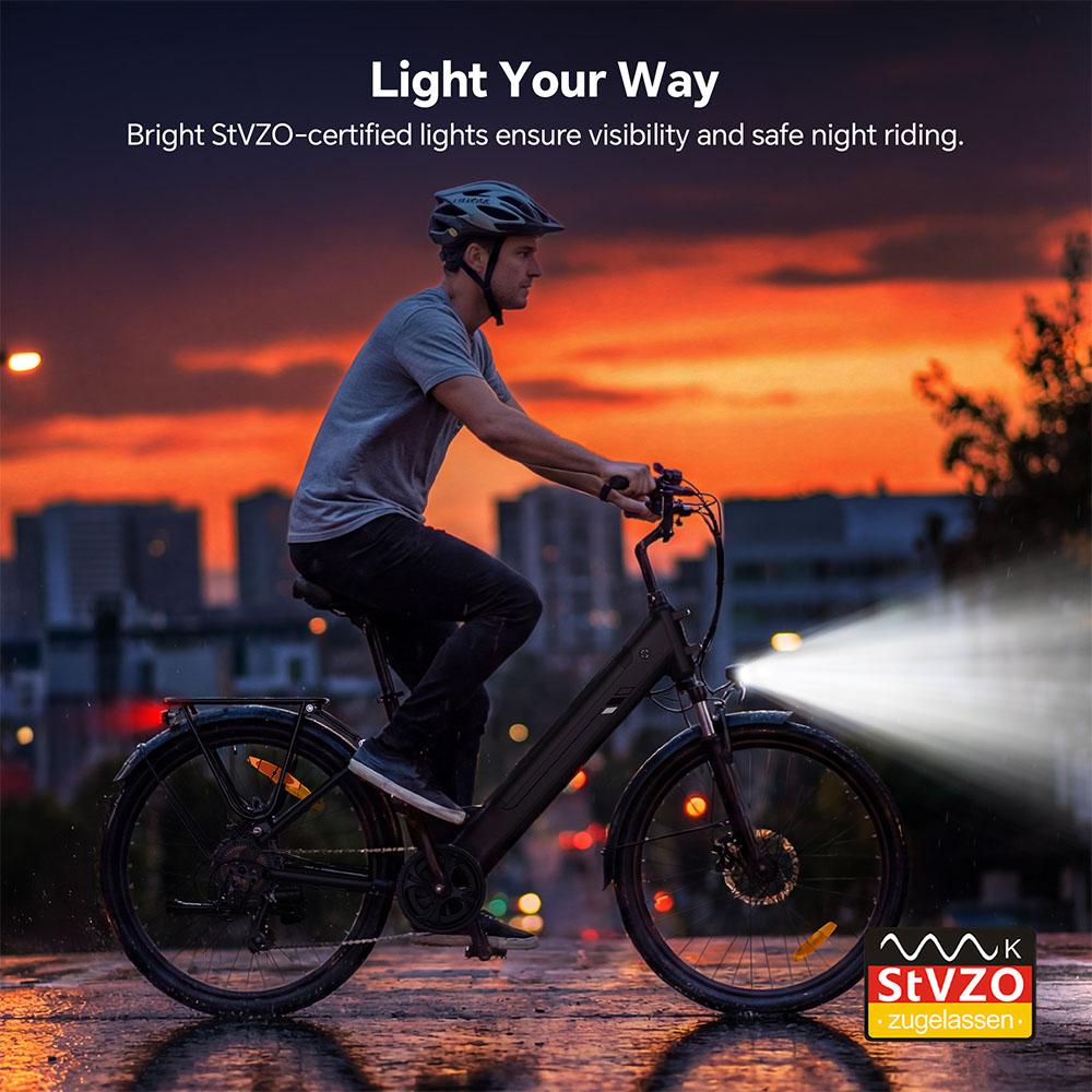 Touroll J2 ST Pro Hydraulic Disc Brake Electric Bike – 45Nm Motor, 100km Range, Step-Through Urban Commuter