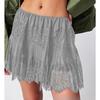 Women's High Waist Lace Mini Skirt Casual Irregular Hem Ballet Style Short Skirt