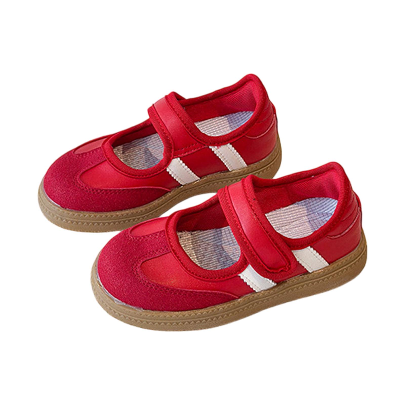 

Children Casual Tennis Shoes Lightweight Breathable Slip-On Athletic Sneakers with Adjustable Strap for Boys and Girls Outdoor Play 27 красный