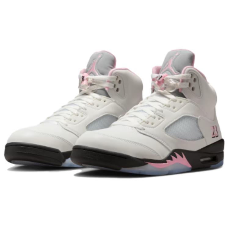 Air Jordan 5 Retro Medium Soft Pink Men Sneakers White Black HQ7978-102
