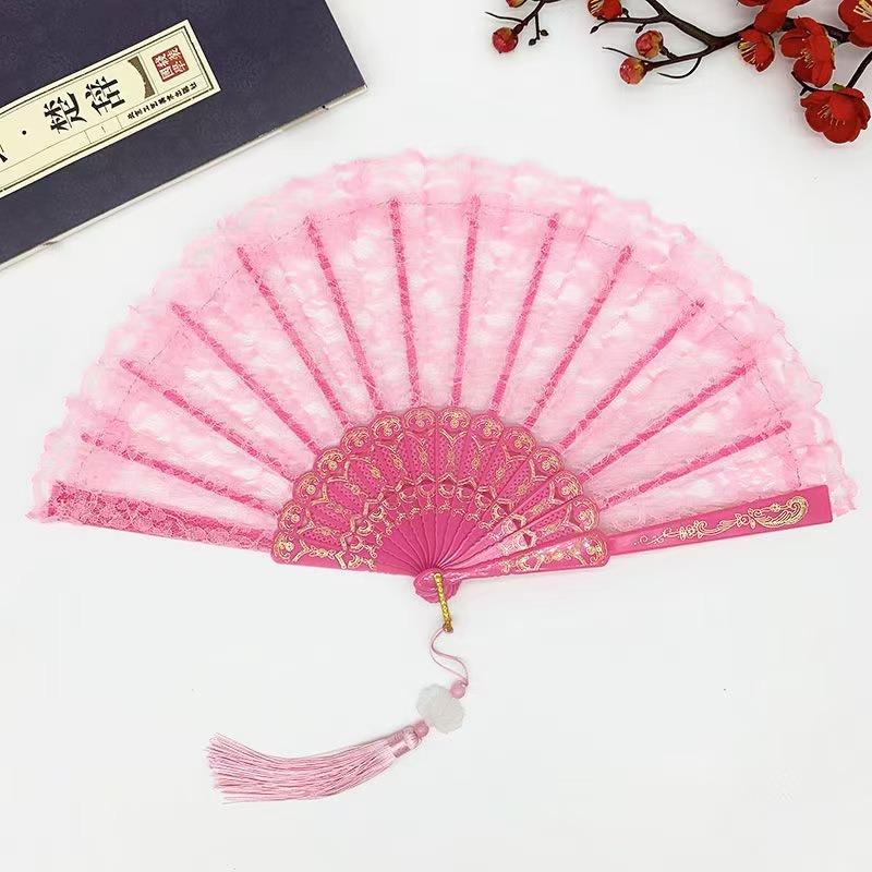 Sex underwear retro lace women's fan summer orchid fan dance performance photography photo props folding fan