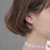 Silver Color Butterfly Flower Bow Zircon Earrings Women Luxury  Gorgeous Jewelry Accessories