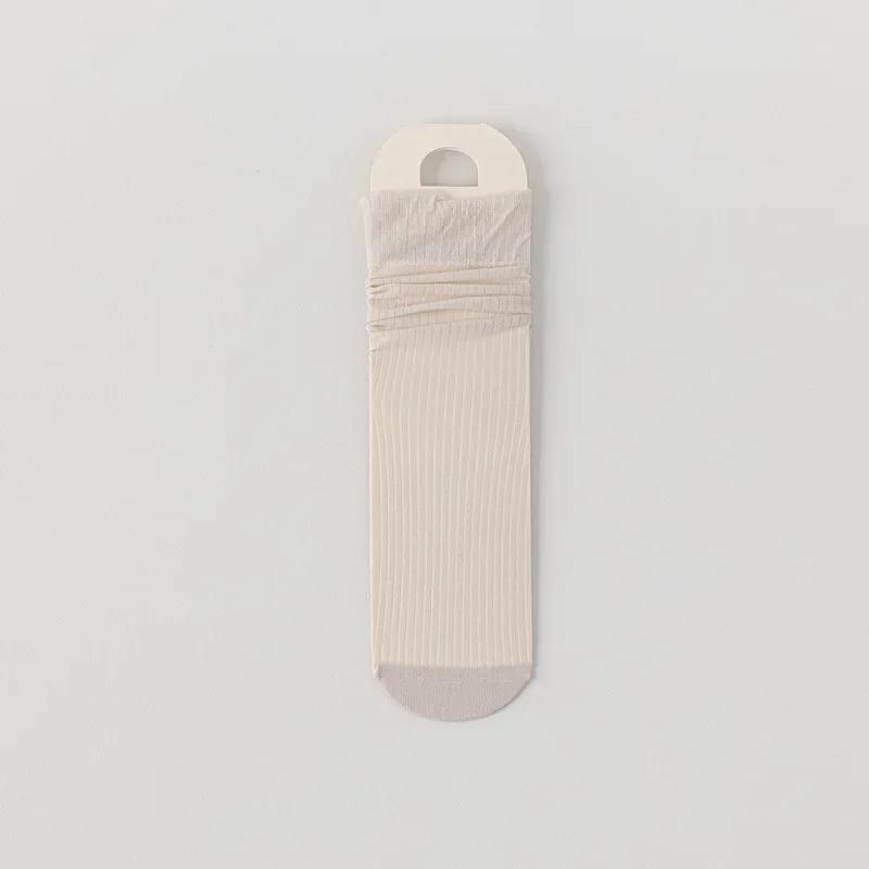 Hollow Out Summer Women Socks Breathable Mesh Thin Middle Tube Socks Ultra-thin Solid Color Black White Elastic Women Long Socks