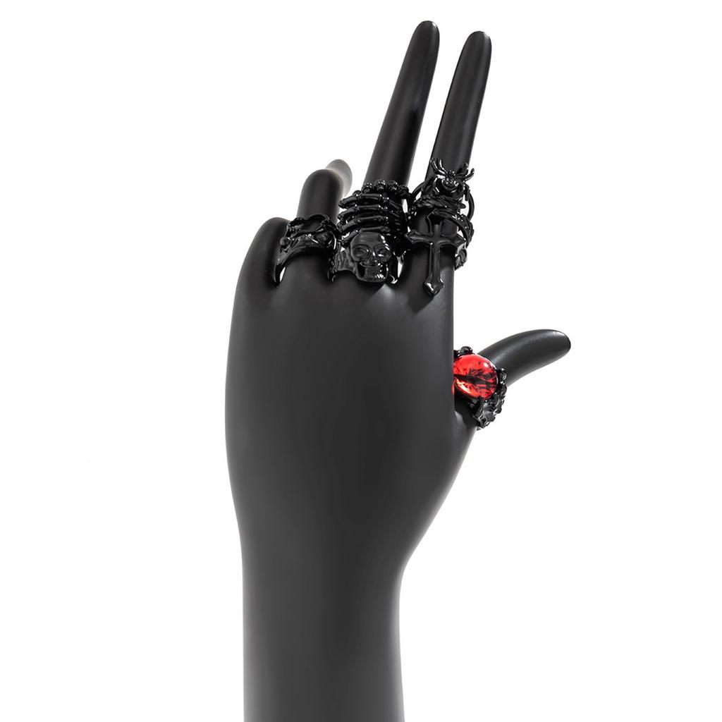 Gothic Totenkopf Ring Set Verstellbare Fingerringe Legierung Textur Dating Ringe Perfekt für Partys und Festivals Jeden Anlass