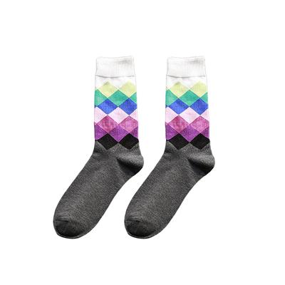Kawaii Cartoon Animal Wine Bottle Puzzle Print Adult Unisex Elastic Cotton Socks