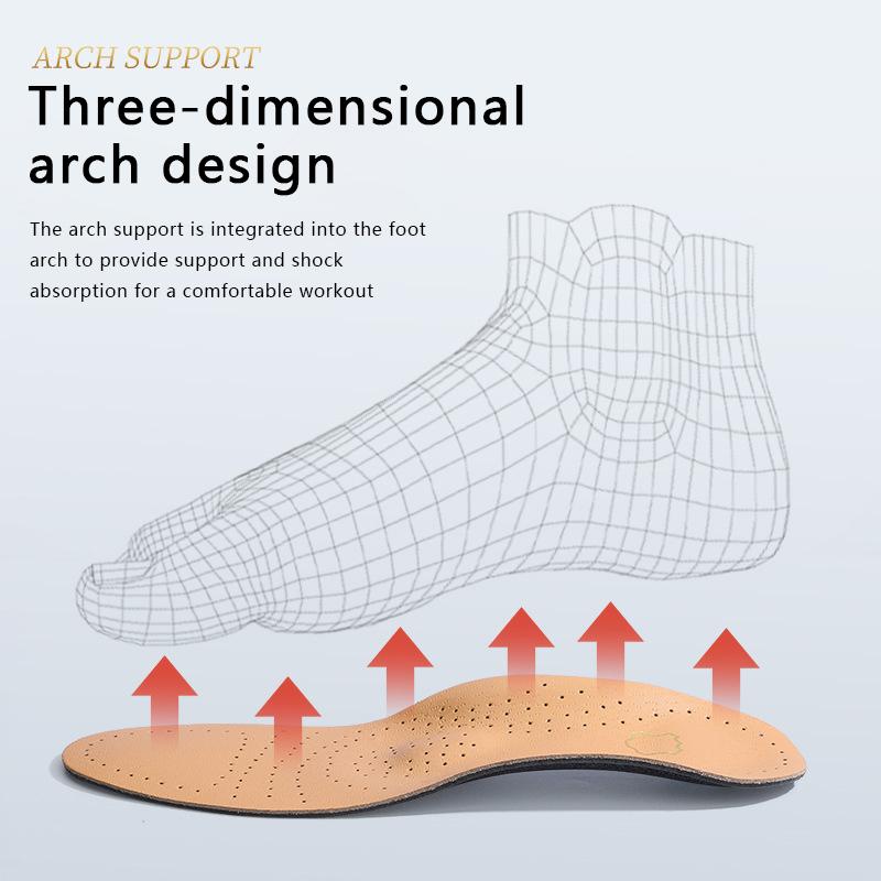 1Pair Leather Orthopedic Insoles Arch Support Insole Flat Feet Plantar Fasciitis Shoe Pads Quality Leather Deodorising Shoe Sole