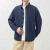 Herren Frühling Herbst Neu Einfarbig Lässig Jeanshemd Retro Paare Mode Locker Durchgeknöpft Oberbekleidung Premium