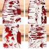 1pc Red White Halloween Table Runner Blood Fingerprint Pattern Dustproof Durable Tablecloth for Halloween Theme Party Decoration