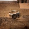 Retro "Immortality" Egyptian Myth Adjustable Open Ring for Men Silver-plated Copper Gothic Punk Edgy Jewelry Accessories Gift