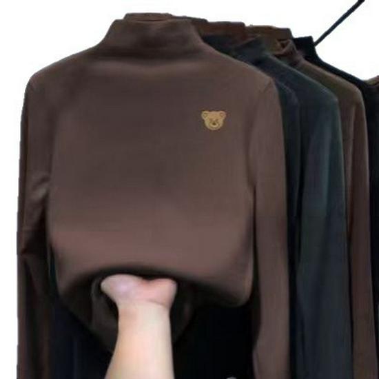 Camiseta Térmica de Forro Polar para Niños, Manga Larga, Cuello Semi Alto, Capa Base para Niños y Niñas (Edades Medianas a Mayores), Ideal para Otoño/Invierno