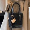 Fashion Hand Bucket Bag Women's Autumn New Trendy Retro Simple Shoulder Bag Casual Portable Messenger Bag