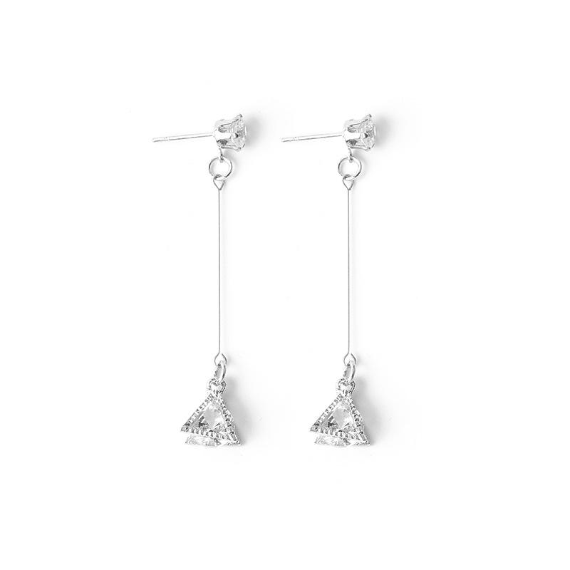 

Long Geometric Zircon Earrings, Fashionable And Shiny Personalized Earrings For Women
