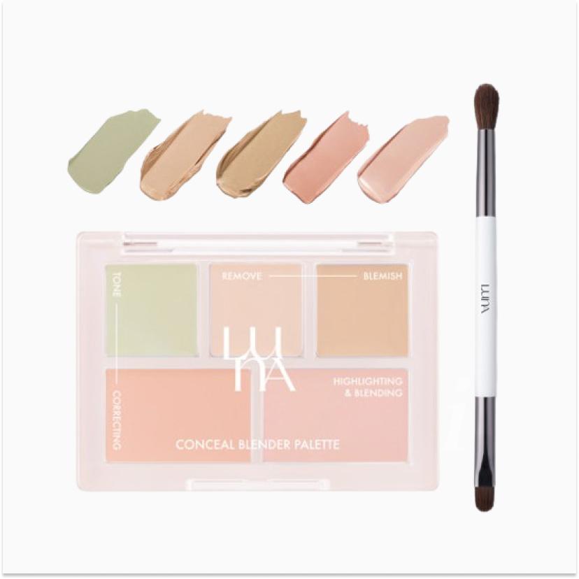 

LUNA Палетка консилеров 6 г + Набор двойных кистей 01 Clear Cover (set)