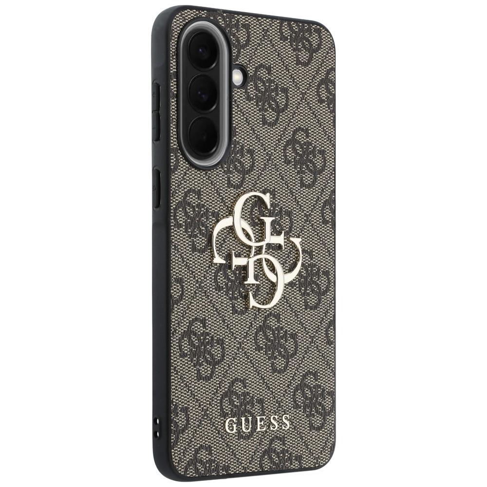 Guess Leather 4G Metal Logo Case for Samsung Galaxy A37 5G Brown