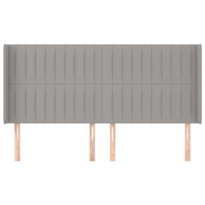 VidaXL Headboard with Ears Light Grey 163x16x118-128 Cm Fabric3119824
