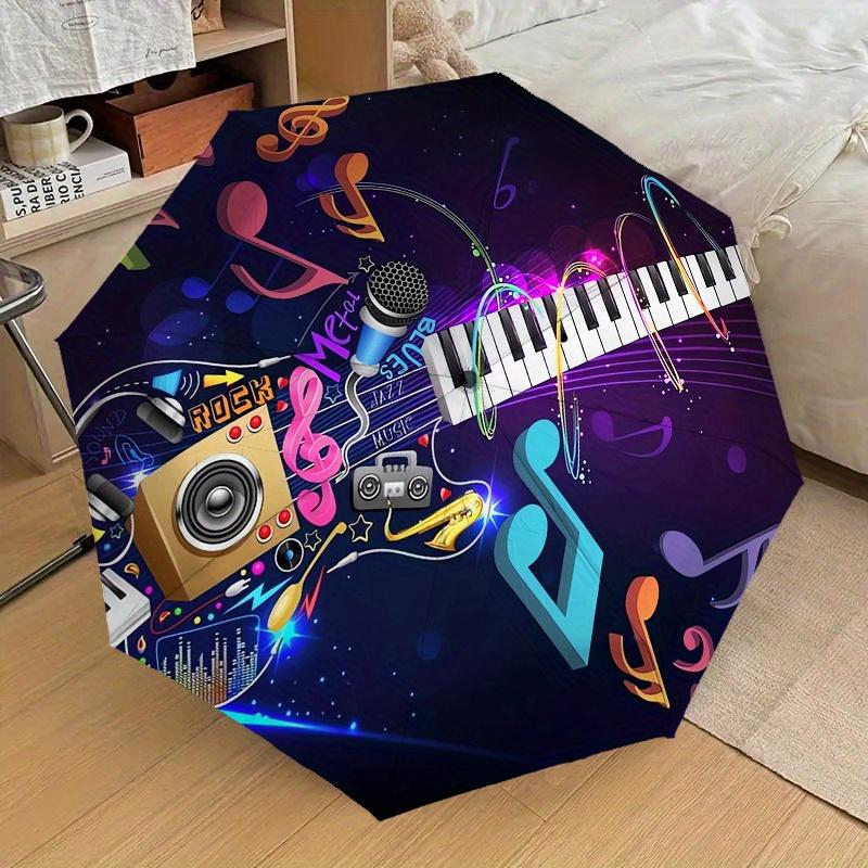 1pc Music Notes Guitar Keys Themed High-quality Umbrella,Automatic Opening and Closing Umbrella,Multi-functional Umbrella G0811129