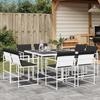 VidaXL Garden Dining Set with Cushions 9 Pcs White Textilene, Outdoor Dining Set, Dining Furniture of 3295108