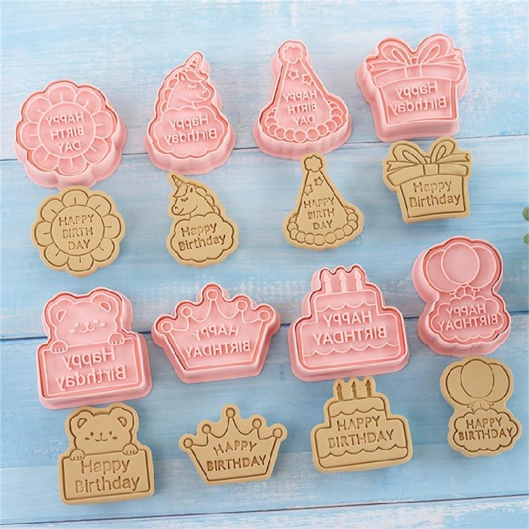 8-częściowe funkcjonalne foremki do ciastek Foremki do ciastek do tworzenia wyjątkowych smakołyków z masy cukrowej na urodziny i specjalne okazje